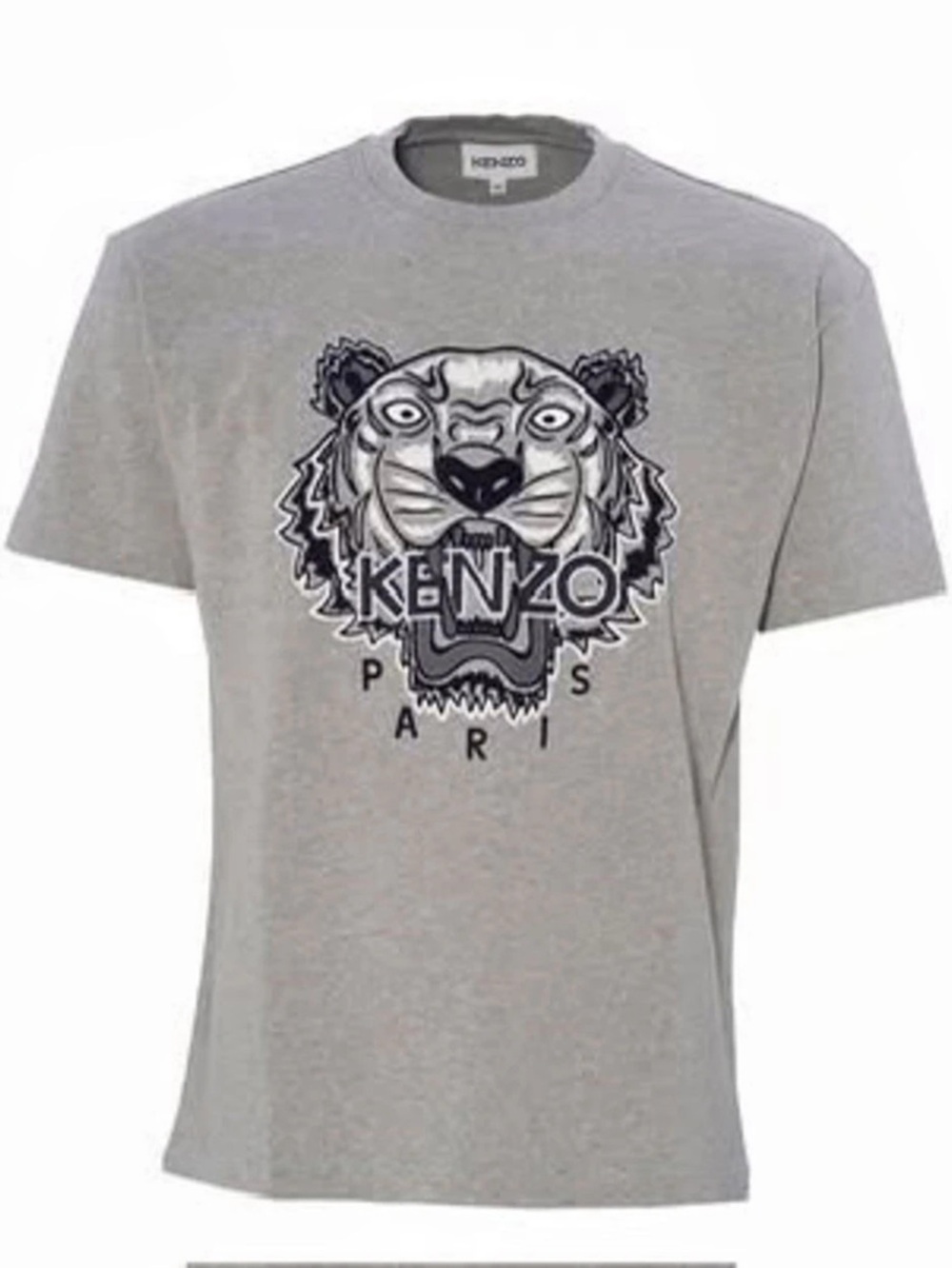 Kenzo Tiger Head Graphic T-Shirt Gray Short Sleeve Tee